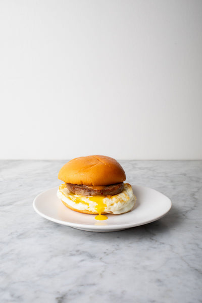 *Maple Sausage with Aged Cheddar on Potato Roll