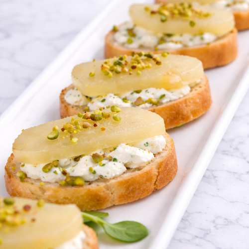 *Pear & Goat Cheese Crostini